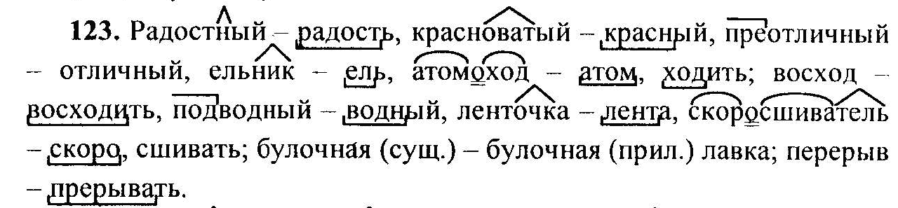 Русский язык, 6 класс, М.Т. Баранов, Л.А. Тростенцова, Т.А. Ладыженская, 2011, задание: 123