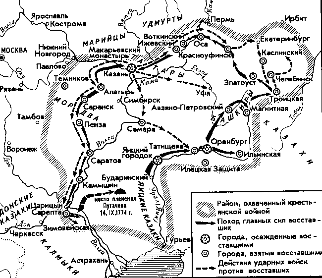 Карта яицкий городок восстание