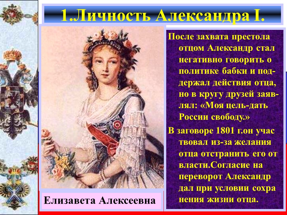 Внутренняя политика Александра I в 1801-1806 годах